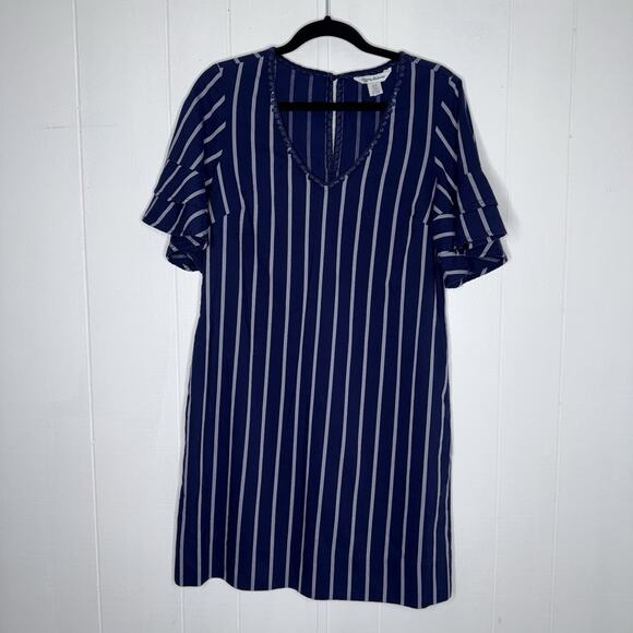 Tommy Bahama Women’s Vista Stripe Flutter Sleeve Dress Island Navy Size Small - Picture 1 of 5